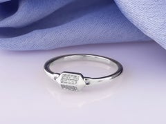14K White Gold Baguette Diamond Ring