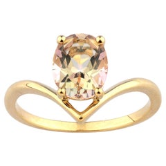 14KT Yellow Gold 2.02 Cts Oval Cut Topaz Solitaire Ring
