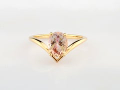 14KT Yellow Gold 2.02 Cts Oval Cut Topaz Solitaire Ring