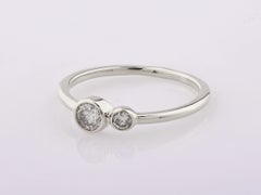14K White Gold Floral Cluster 0.31 Cts Diamond Band Ring