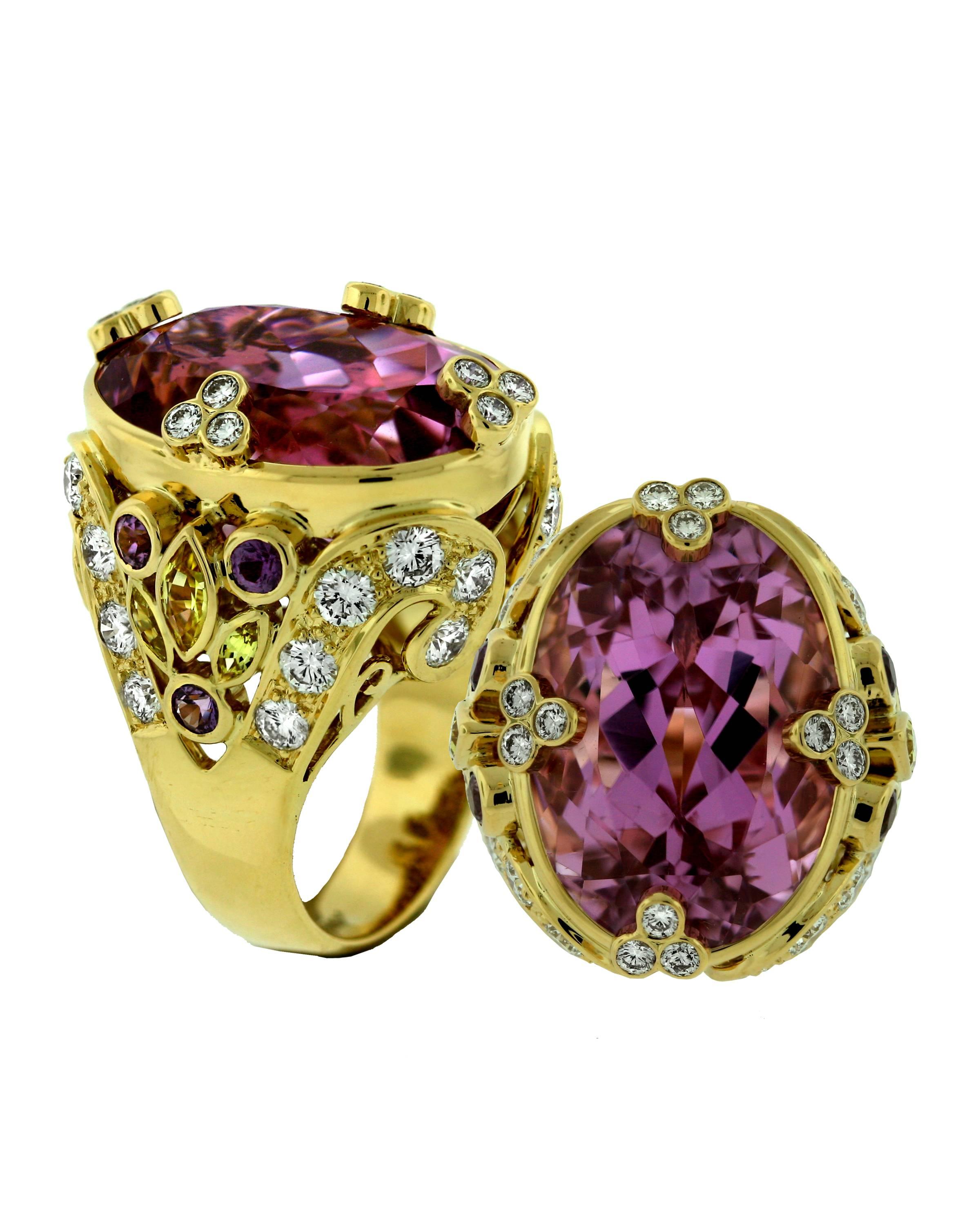 Crevoshay Black Opal Sapphire Emerald Diamond Gold Ring In Excellent Condition For Sale In Albuquerque, NM