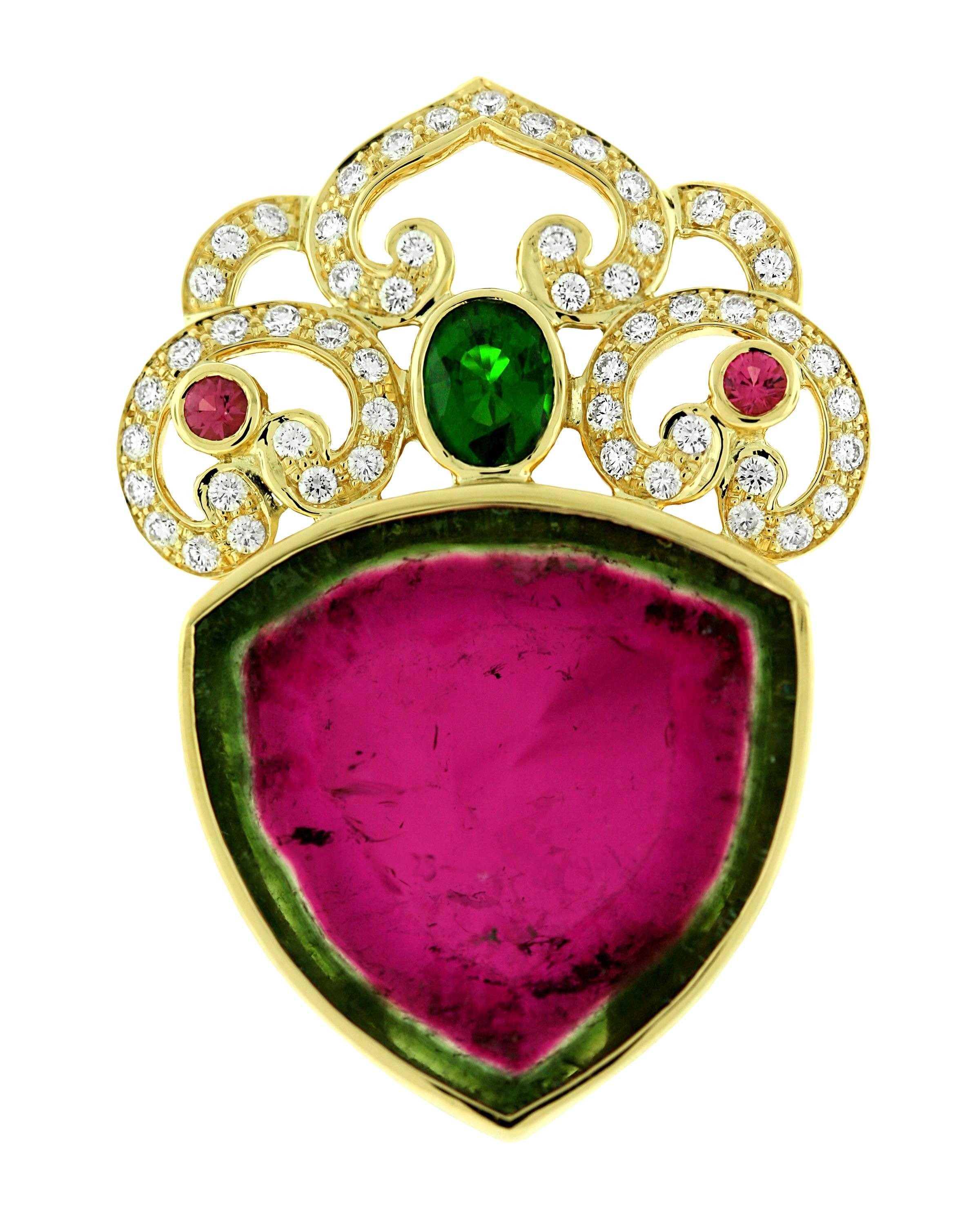 Crevoshay Black Opal Sapphire Emerald Diamond Gold Ring For Sale 2
