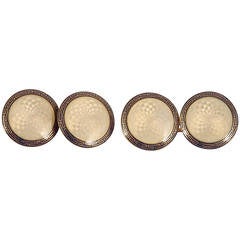 french enamel gold cufflinks