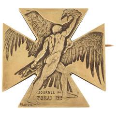 Rene Lalique, broche en or, 1915