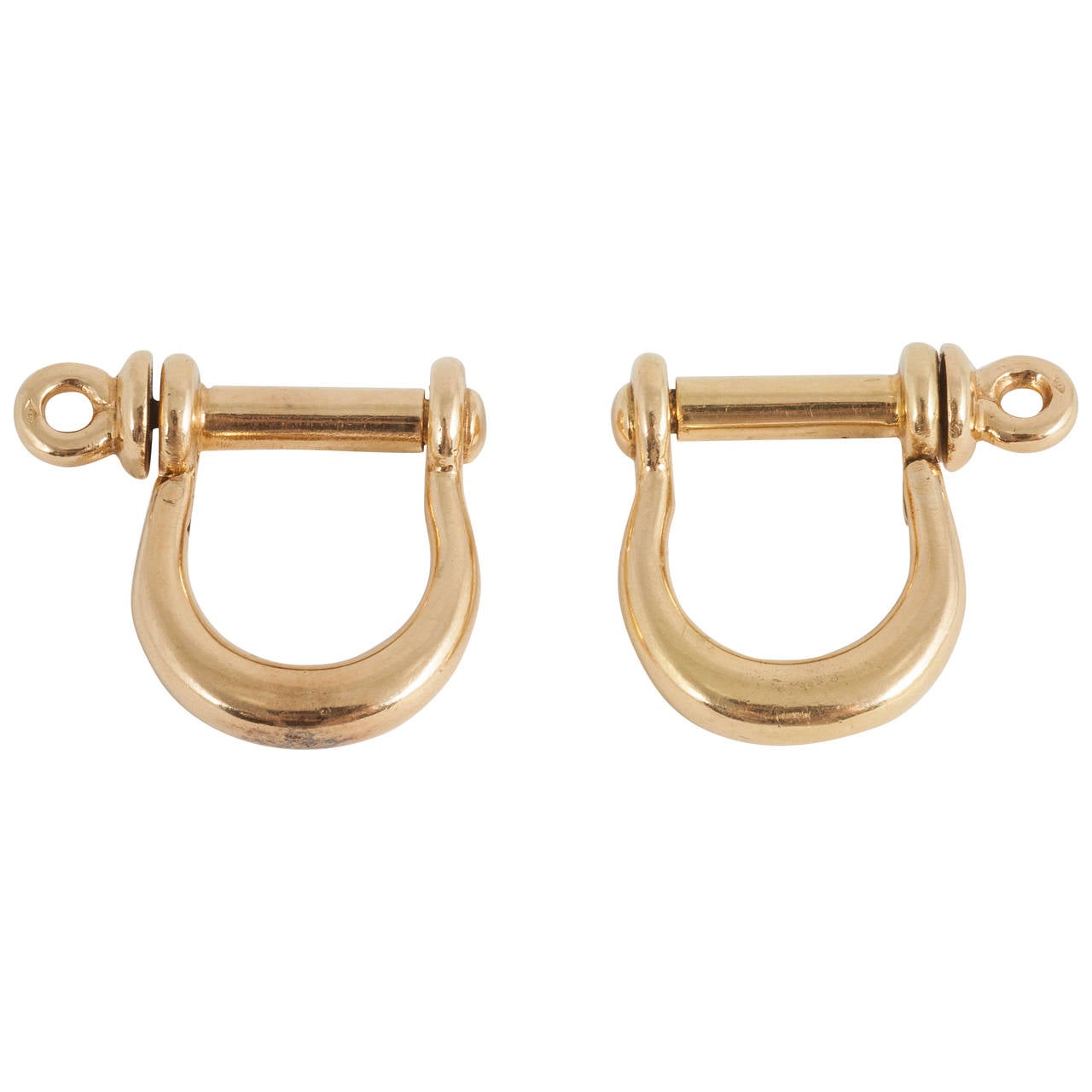 French 1960 gold boating shackle cufflinks
