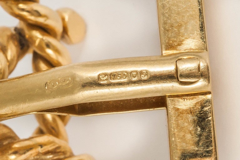 High Victorian Kutchinsky Gold Rope Knot Cufflinks