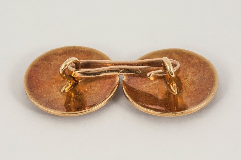 Art Nouveau french enamel gold cufflinks