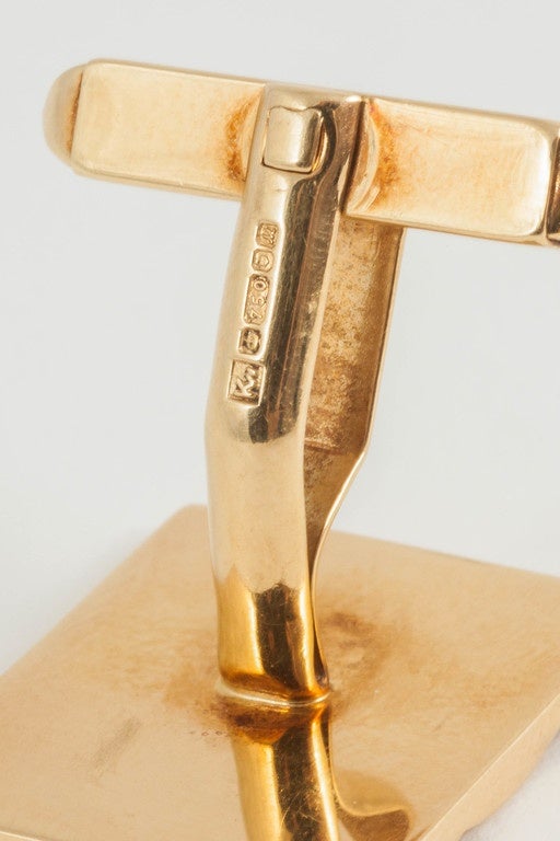 Contemporary Kutchinsky Gold Cufflinks of Rolex Bracelet Design