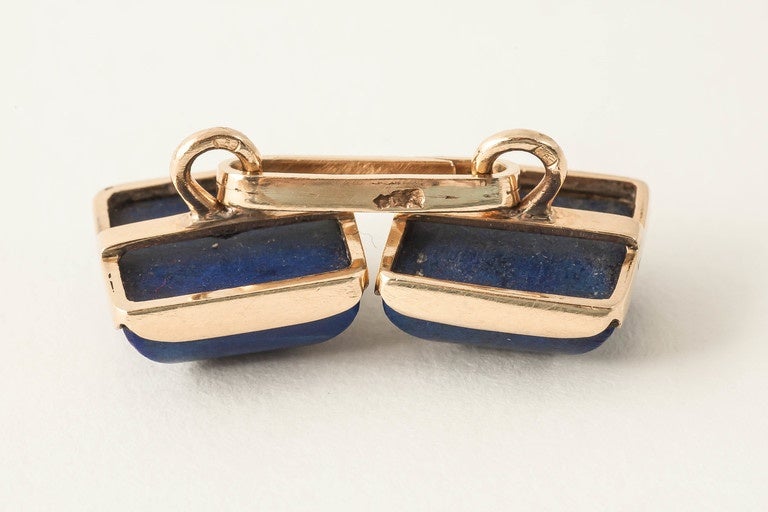 1920 Austrian gold and natural Lapis cufflinks In Excellent Condition In London, GB