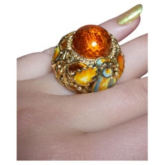 Herbstring aus 18K Gelbgold mit Madeira Citrin und heißer Emaille von Konforti