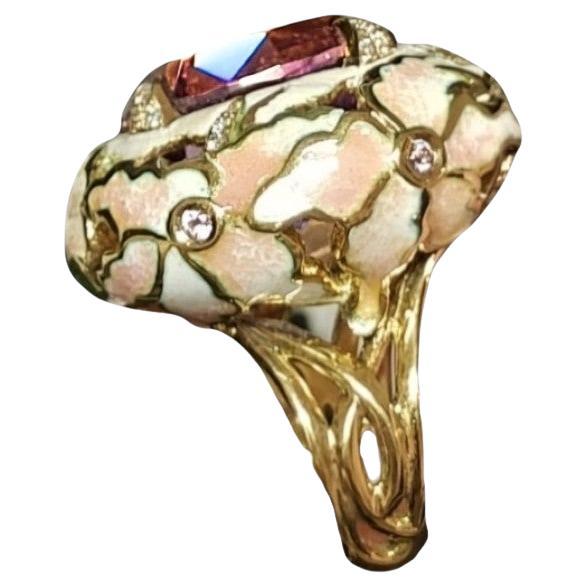 Floral Fantasy Ametrine Cocktail Ring, 18K Gold 
Diamonds by Konforti