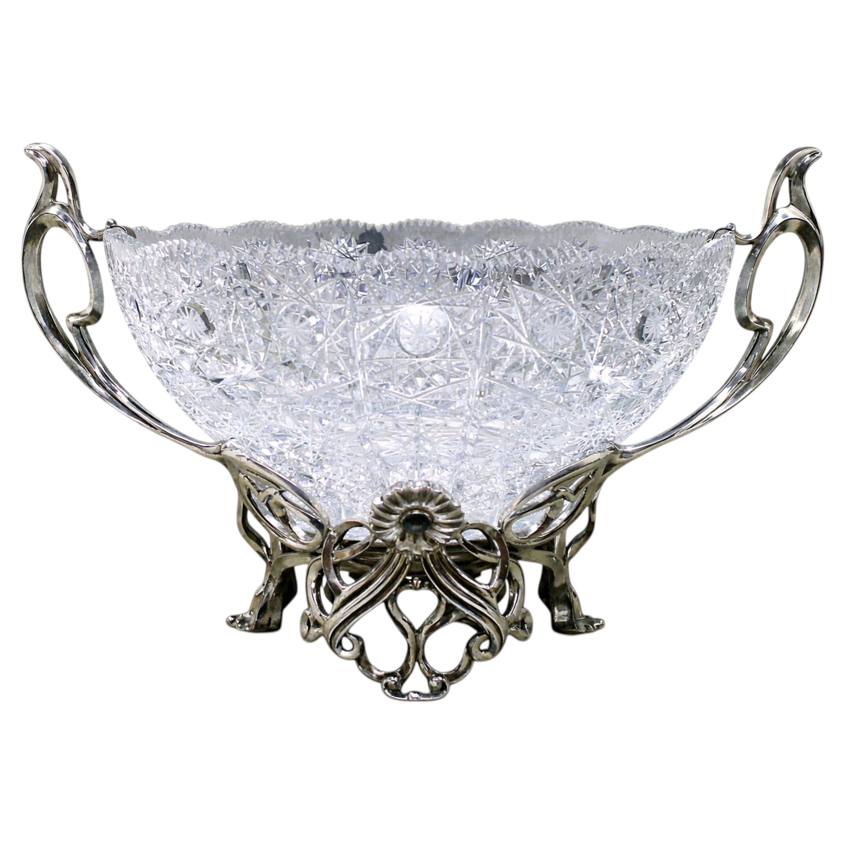 Vaso da tavolo in argento sterling ispirato ad Alphonse Mucha – Realizzato a mano su ordinazione