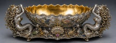 „Kingdom of the Sea“ – Champagnerkühler-Set aus Sterlingsilber, 24-karätigem Gold und Emaille