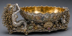 „Kingdom of the Sea“ – Champagnerkühler aus Sterlingsilber, 24-karätigem Gold und Emaille