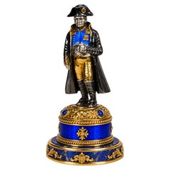 Napoleon Bonaparte Sterling Silver, 24K Gold, Enamel & Lapis Lazuli Paper Holder