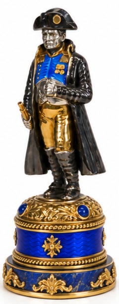 Napoleon Bonaparte Sterling Silver, 24K Gold, Enamel & Lapis Lazuli Paper Holder