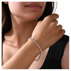 6.49 Carat SI Clarity HI Color Pear Round Diamond Bracelet 18 Karat White Gold