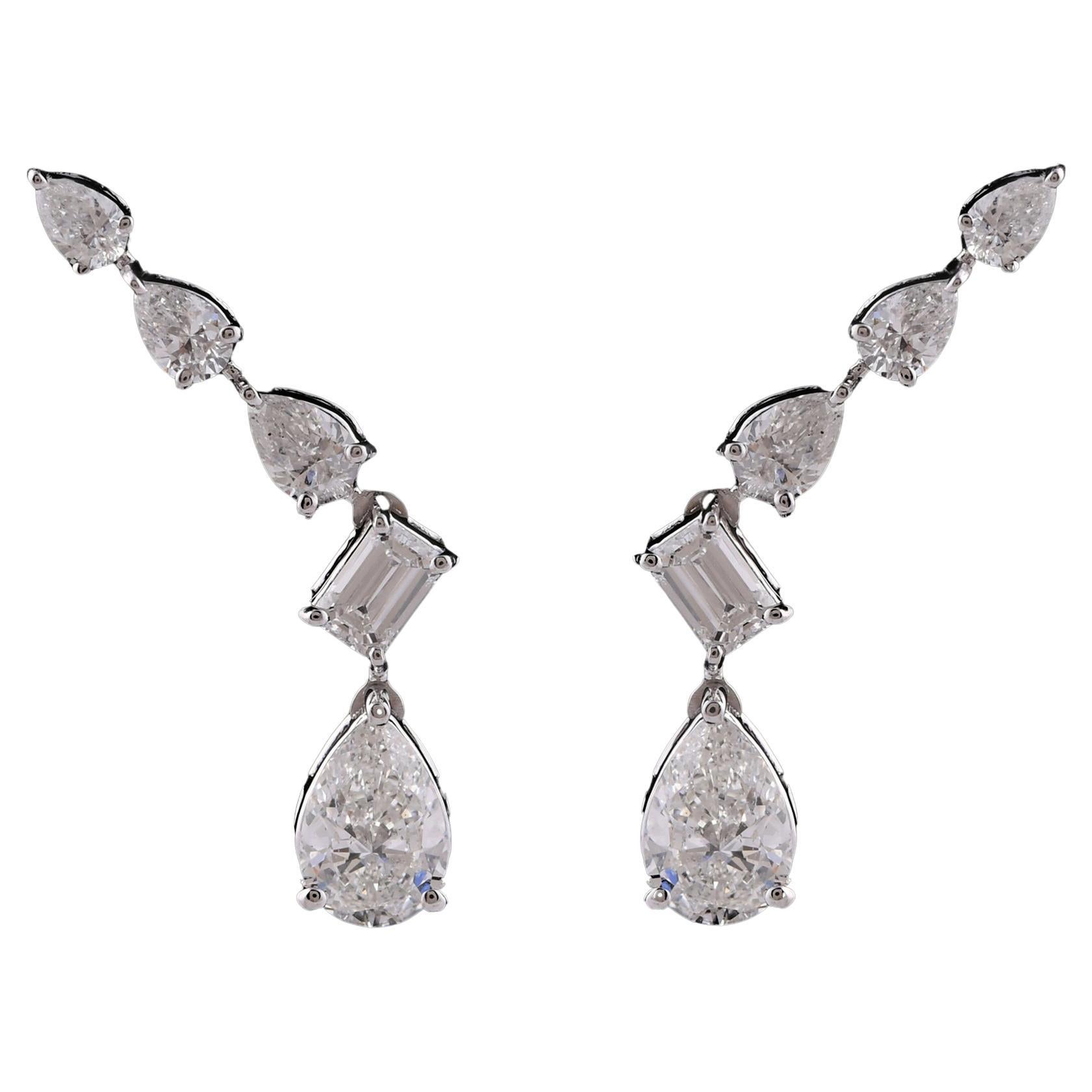 1.99 Carat Multi-Shape Diamond Drop Earrings in 18K White Gold
