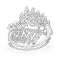 Natural Diamond 2.64Ct Marquise Pear Cluster Statement Cocktail Ring White Gold