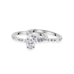 18k White Gold Natural Diamond 0.77Ct Oval Marquise Round Alternating Band Ring