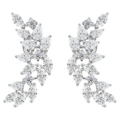 Orecchini Willow con diamanti naturali da 3 carati a taglio marquise a pera, gioielli in oro bianco 18 carati