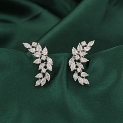 Pendientes «Willow» con diamantes naturales de 3 quilates, talla marquesa en forma de pera, en oro blanco de 18 quilates