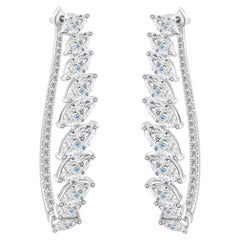 6.14 Carat Natural Marquise Diamond Inside-Out Hoop Earrings in 18K White Gold