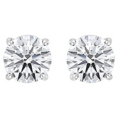 1.40 Carat Natural Round Diamond Solitaire Stud Earrings 18K White Gold Jewelry