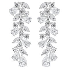 9.62Carat Natural Marquise Diamond Cascade Earrings 18K White Gold HRD Certified
