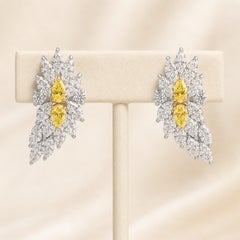 Orecchini a farfalla “Toi et Moi” con diamanti naturali taglio marquise da 4,16 carati, in oro bicolore 18 carati