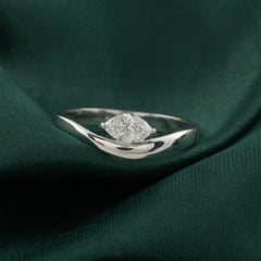 0.39 Carat Natural Marquise Diamond Ring in 18K White Gold
