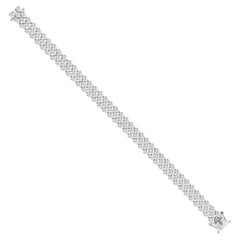 12.65 Ct Natural Marquise Diamond Three Row Statement Bracelet 18K White Gold