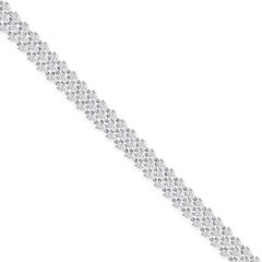 12.65 Ct Natural Marquise Diamond Three Row Statement Bracelet 18K White Gold