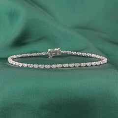 3.24 Ct Natural Marquise Diamond Station Line Tennis Bracelet 18K White Gold