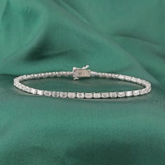 4.77 Ct Natural Marquise Diamond Zigzag Line Tennis Bracelet in 18K White Gold