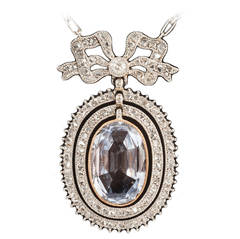 Edwardian Natural Sapphire diamond pendant