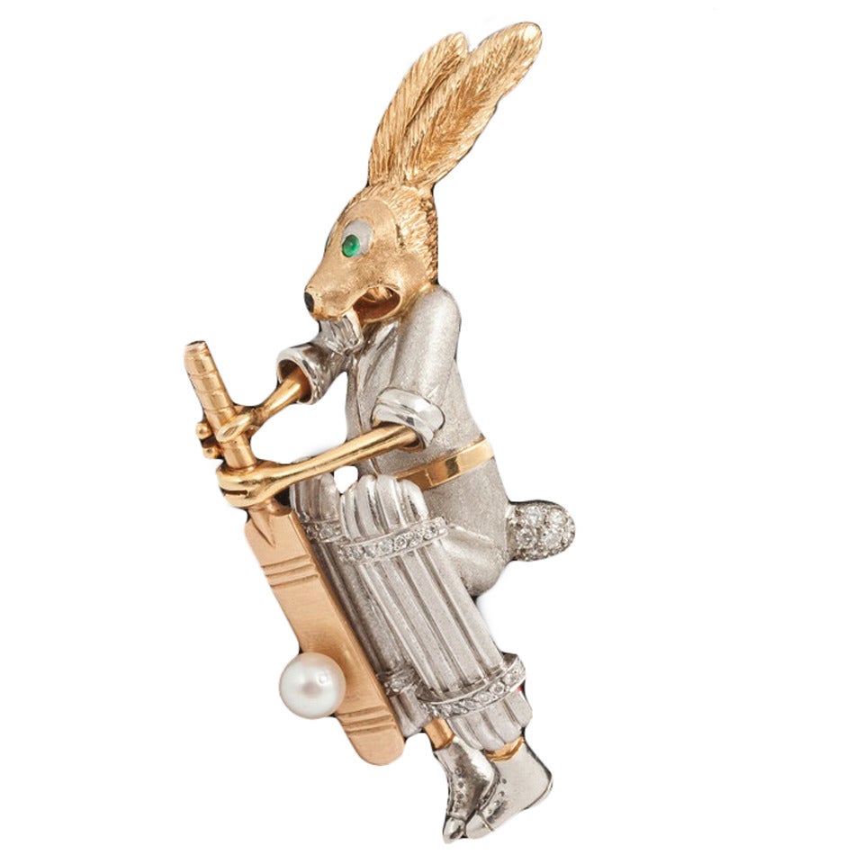 Cricket Player  Hare Pin For Sale