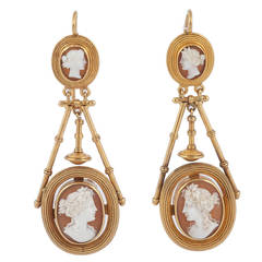 Victorian Cameo drop earrings