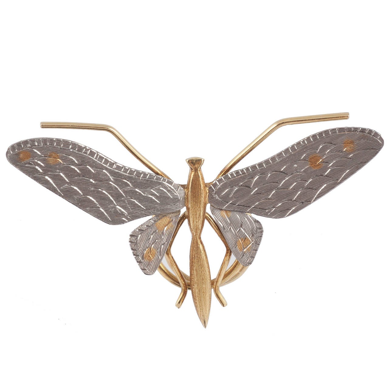 Fine Two Color Gold butterfly For Sale