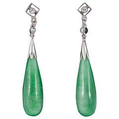 Natural Jade drop earrings