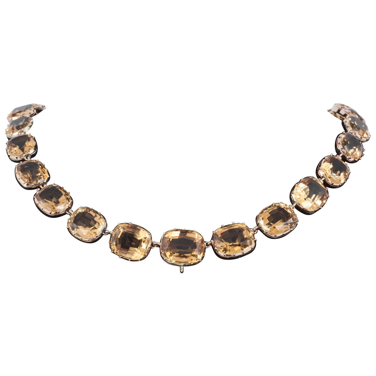 Citrine Riviere Necklace For Sale