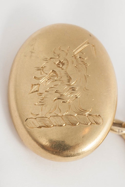 19th Century engraved Cuff Links In Excellent Condition For Sale In London, GB