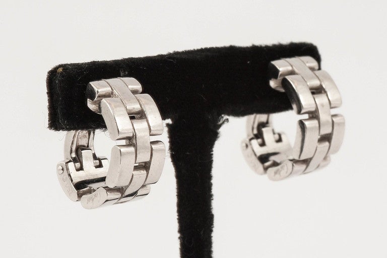 Small Cartier Hoop  Earrings in 18ct White Gold