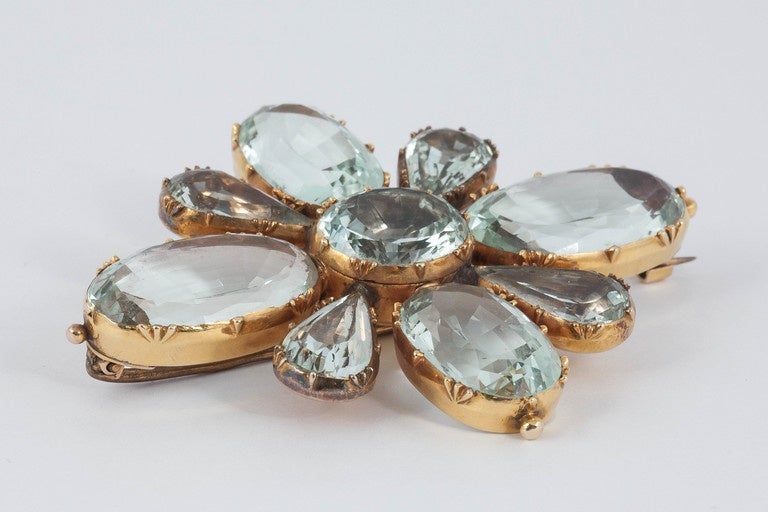 Women's Rare Aquamarine Regency brooch For Sale