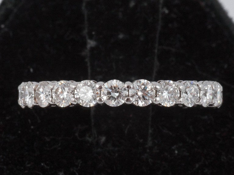 Stunning Full Eternity Ring set with approx. 3 cts of Diamonds. Claw set in Platinum
Finger size P