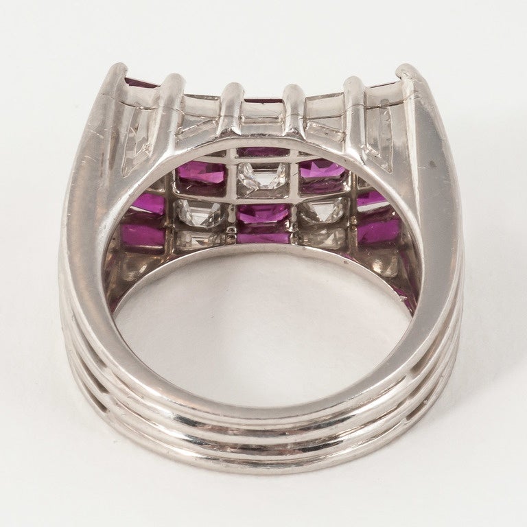 Women's Tiffany & Co. Ruby Diamond Platinum Cocktail Ring