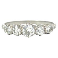 Elegant Platinum Ring with Old Mine Cut Diamond