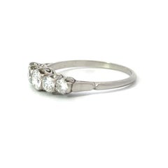 Elegant Platinum Ring with Old Mine Cut Diamond