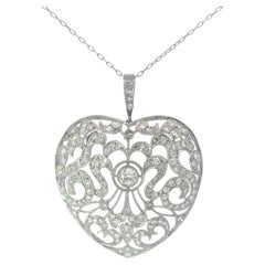 Edwardian Platinum Old Mine Diamond Pendant, 1920