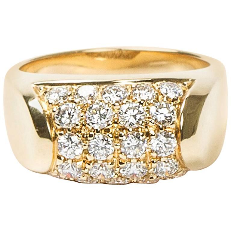 Bulgari Tronchetto Pave Diamonds Yellow Gold Ring